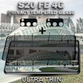 Miniatyrbild 4 av 6: 2-Pack Privacy SAMSUNG S20 FE 4G Skärmskydd & 2-Pack linsskydd - Härdat Glas 9H - Super kvalitet 3D