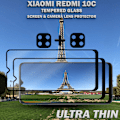 Miniatyrbild 5 av 5: 2-Pack Xiaomi Redmi 10C & 2-Pack linsskydd - Härdat Glas 9H - Super kvalitet 3D