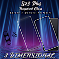 Miniatyrbild 4 av 5: 1-Pack Samsung S23 Plus Skärmskydd & 1-Pack linsskydd - Härdat Glas 9H - Super kvalitet 3D