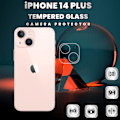 Miniatyrbild 1 av 5: iPhone 14 Plus Linsskydd - 9H Härdat Glas - Super 3D Linsskydd