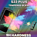 Pikkukuva 2 / 5: 1-Pack SAMSUNG S22 PLUS Näytönsuoja & 1-Pack linssinsuoja - Karkaistu Lasi 9H - Super laatu 3D