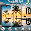 Miniatyrbillede 1 af 5: 2-Pack SAMSUNG A33 Skærmbeskyttelse & 2-Pack linsebeskyttelse - Hærdet Glas 9H - Super kvalitet 3D