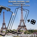 Miniatyrbillede 3 af 5: 2-Pack XIAOMI REDMI 10C Skærmbeskyttelse & 1-Pack linsebeskyttelse - Hærdet Glas 9H - Super kvalitet 3D