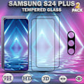 Miniatyrbillede 1 af 5: 2-Pack SAMSUNG S24 PLUS Skærmbeskyttelse & 1-Pack linsebeskyttelse - Hærdet Glas 9H - Super kvalitet 3D