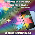 Miniatyrbillede 4 af 5: 2-Pack IPHONE 14 PRO MAX Skærmbeskyttelse & 1-Pack linsebeskyttelse - Hærdet Glas 9H - Super kvalitet 3D