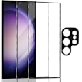 Miniatyrbild 1 av 7: 2-Pack Samsung S23 Ultra Skärmskydd & 1-Pack linsskydd - Härdat Glas 9H - Super kvalitet 3D