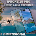 Miniatyrbild 4 av 5: 1-Pack iPhone 15 Pro - skärmskydd & 1-Pack linsskydd -härdat glas 9H