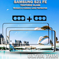 Miniatyrbillede 5 af 5: 2-Pack SAMSUNG S21 FE Skærmbeskyttelse & 2-Pack linsebeskyttelse - Hærdet Glas 9H - Super kvalitet 3D