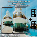 Miniatyrbild 3 av 5: 2-Pack Samsung S21 Ultra (5G) Skärmskydd & 2-Pack linsskydd - Härdat Glas 9H - Super kvalitet 3D