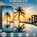 Miniatyrbillede 1 af 5: 1-Pack SAMSUNG A33 Skærmbeskyttelse & 1-Pack linsebeskyttelse - Hærdet Glas 9H - Super kvalitet 3D