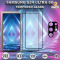 Pikkukuva 1 / 5: 2-Pack SAMSUNG S24 ULTRA Näytönsuoja & 1-Pack linssinsuoja - Karkaistu Lasi 9H - Super laatu 3D