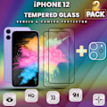 Miniatyrbild 1 av 5: 2-Pack iPhone 12 - skärmskydd & 1-Pack linsskydd -Härdat Glas 9H