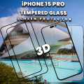 Miniatyrbild 4 av 5: 2-Pack iPhone 15 Pro - 9H Härdat Glass - Super kvalitet 3D