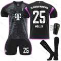 Pikkukuva 5 / 5: 2324 Bayern Away Musta Uusi nro 10 Sane 25 Muller 13 Choupo Moting Soccer Uniform lyhyt puku paita 18