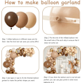 Miniatyrbillede 3 af 5: 126 stykker kaffebrun ballon guirlande beige abrikos nøgen karamel