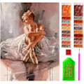 Miniatyrbild 1 av 5: Diamantmålning komplett kit - Balettdansare vilar - 30x40 cm