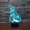 Miniatyrbillede 1 af 4: 1 stk 3D ulv optisk illusion lampe LED natlys optisk illusion