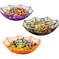 Miniatyrbillede 3 af 5: Sæt med 3 store plastikkurve med Halloween-edderkoppespind, Trick O