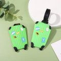 Miniatyrbilde 1 av 5: （grønn），2 stk eskeform，Bagasjelapp,Håndveskelapp Silikon Bagasjelapp T