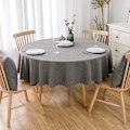 Pikkukuva 1 / 4: Pyöreä Jacquard-pöytäliina 160cm, yksivärinen, raskas ja pehmeä kangas