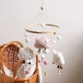 Miniatyrbillede 4 af 5: 1 stk. Baby Chime med filtbolde skyer stjerner Baby Mobile Træ Mo