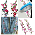 Miniatyrbillede 3 af 5: 2 stk. Nye sommerfugle blomsterbroderede patches, blonder stof