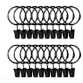 Miniatyrbillede 1 af 5: 20 stk. Gardinringe med clips sort