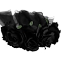 Miniatyrbillede 4 af 5: Sort Blomsterkrone Hovedbånd Gotisk Brudeslør Halloween Tiara Hea