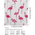 Miniatyrbillede 2 af 5: 180x180cm (Flamingo) Bruseforhæng Vandtæt Badeforhæng B