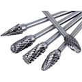 Miniatyrbilde 4 av 5: 10 stk Tungsten Carbide roterende burrsett med slipehode for Dre