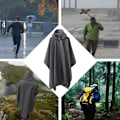 Pikkukuva 5 / 5: Harmaa vedenpitävä poncho monitoiminen 3-in-1, kevyt 210T O
