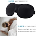 Miniatyrbillede 5 af 5: Søvnmaske til mænd og kvinder, øjenmasker til at sove, 100% sort