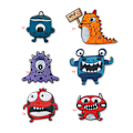 Miniatyrbillede 5 af 5: Sæt med 6 computerbroderede logoer sjove søde monsterbroderier f