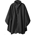 Miniatyrbilde 1 av 4: 1 stk voksen poncho med glidelåshette, ensfargede, regn essensielt,
