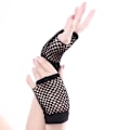 Miniatyrbild 1 av 3: 2 par svarta fingerlösa stretch mesh-handskar med mesh-utskärningar