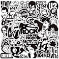 Pikkukuva 2 / 5: 50 Rock Rock Punk -bändin graffititarrat Matkalaukku Moottoripyörä Skat