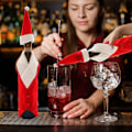 Miniatyrbild 4 av 5: Set med 4 röda julvinsflaskepåsar, rödvinsflaskeset, Fab