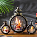 Miniatyrbilde 3 av 4: Julekule med LED, Julenissen 2-farget 2-delt sett med LED l