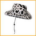 Miniatyrbillede 2 af 3: Ko print sjov cowboyhat, sort og hvid unisex hat