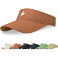 Miniatyrbilde 1 av 5: Kvinners Solhatt - Unisex Visor Cap, Lønneblad Brodert Justerbar