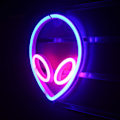 Miniatyrbild 2 av 5: Alienhuvud LED Neon Väggskylt Rosa Blå LED Väggskylt för Sovrum