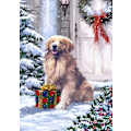 Miniatyrbild 1 av 5: 5D DIY Diamantmålning Nummer Kit, Hund Julgåva Full Round