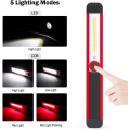 Miniatyrbilde 2 av 5: 2 arbeidslys Gjenladbar Led arbeidslys COB lommelykt 5 moduser