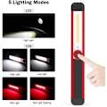 Miniatyrbillede 2 af 5: 2 Genopladelige LED-arbejdslamper COB-lommelygte 5 tilstande