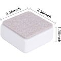 Miniatyrbillede 2 af 5: (6*6*3cm), Kulstofstål møbelforhøjer 3cm, Hvid firkantet kulstofstål