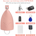 Miniatyrbillede 4 af 5: (Pink + Sort) Læder Bilnøgle Etui, 2stk Bærbar Vandtæt Lar