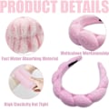 Miniatyrbillede 3 af 5: Mikrofiber Vask Armbånd, Svampe Pandebånd til Ansigtsvask, Fac