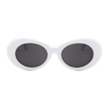 Miniatyrbillede 2 af 5: Hvide store runde retro solbriller sort glas hvid