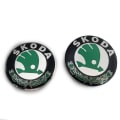 Miniatyrbild 1 av 3: Bilemblemet 2 st för Skoda-modeller 90 mm 80 mm emblem huv och bagageutrymme