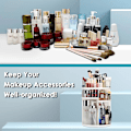 Miniatyrbild 3 av 5: Vit 360 graders roterande kosmetisk manager, 7-lagers justerbar ac